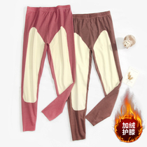 Large size warm long johns plus fat and lengthened knee pads thickened middle-aged and elderly peoples velvet 200 catties winter leggings