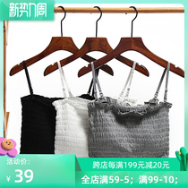 200 catty of large code Smear Pleated Cotton Slim with harness Anti-walking light Fat mm free from wearing bra Underwear Beauty back wrap chest