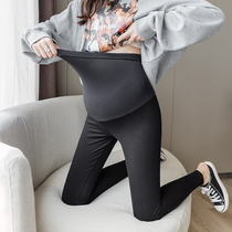 Pregnant women shark skin spring and autumn bottoming pants plus velvet women wearing Net Red fashion nine points Barbie yoga pants tide