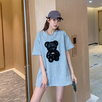 2021 New pregnant women spring coat cotton fashion loose pregnant women summer T-shirt short sleeve spring summer tide mother