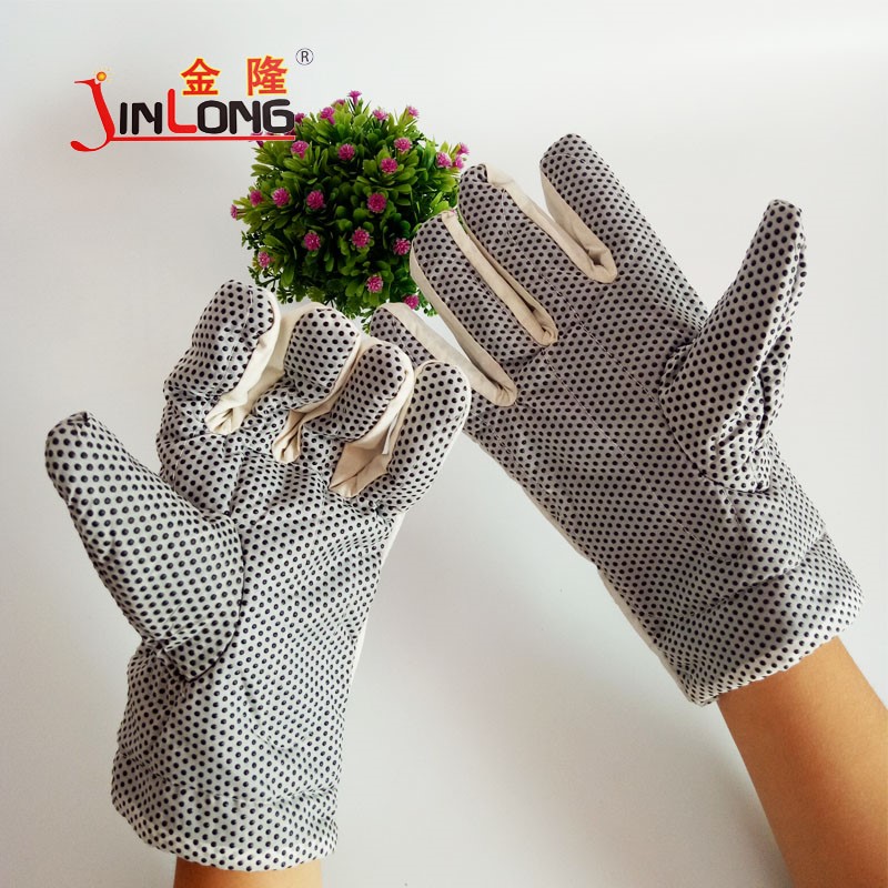 10 Paid Stone Fields Point Plastic Cotton Spot Glue Point Bead Gloves Non-slip Oil Field Canvas Labor cotton Dot work