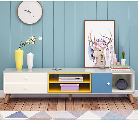 tivi asanzo 50 inch Tủ tivi đơn giản Bắc Âu kết hợp bàn cà phê đơn giản kết hợp tủ tivi đơn giản Phòng khách kiểu Nhật hiện đại - TV ti vi