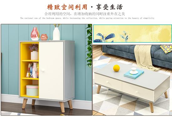 tivi asanzo 50 inch Tủ tivi đơn giản Bắc Âu kết hợp bàn cà phê đơn giản kết hợp tủ tivi đơn giản Phòng khách kiểu Nhật hiện đại - TV ti vi