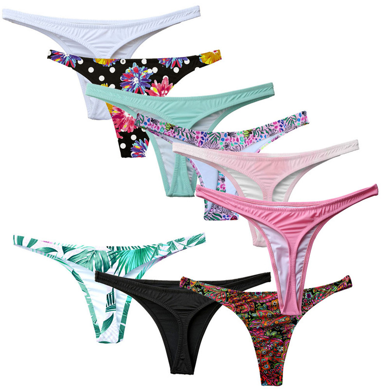 Super Sexy Thong Swimwear for Women, High Elasticity, Low Waist, European and American Style T-Shaped Thong Bikini, Single Piece Swimwear, Black, Extra Large