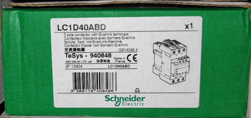 LC1D40ABD brand new original French production Schneider contactor 40A DC24V fake one lost ten
