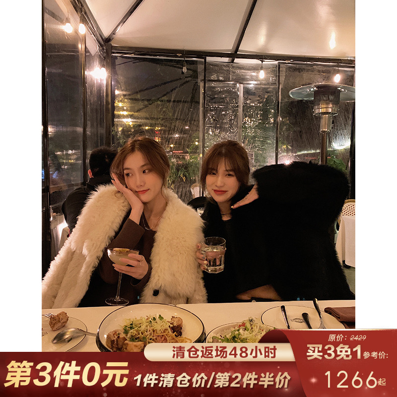 CC Leather Herbal Tea Art card Import canine fur integrated young new conspicuic fur coats Fur Coats Women