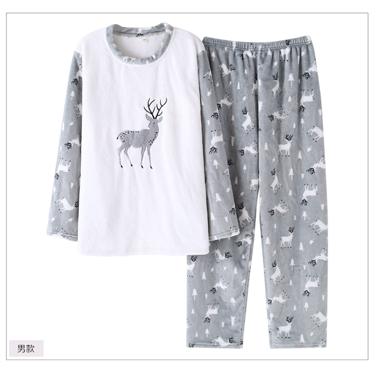 Mùa thu và mùa đông dày đồ ngủ nữ flannel san hô nhung nhà dịch vụ nam XXXL mã đồ ngủ chất béo phù hợp với cặp vợ chồng đồ bộ mặc nhà cao cấp hàn quốc