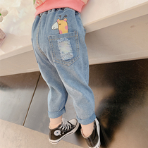 Girls Jeans Super Western Style Dads Pants Radish Pants Childrens Spring and Autumn Dresses New Korean Style Baby Girls Casual Pants