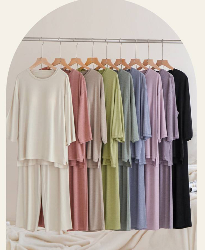 [Full Amount Inspection Product] Domestic First-Line Oem Cup 3.0 Women's 7-Quarter Sleeve Cashmere Protein Home Set