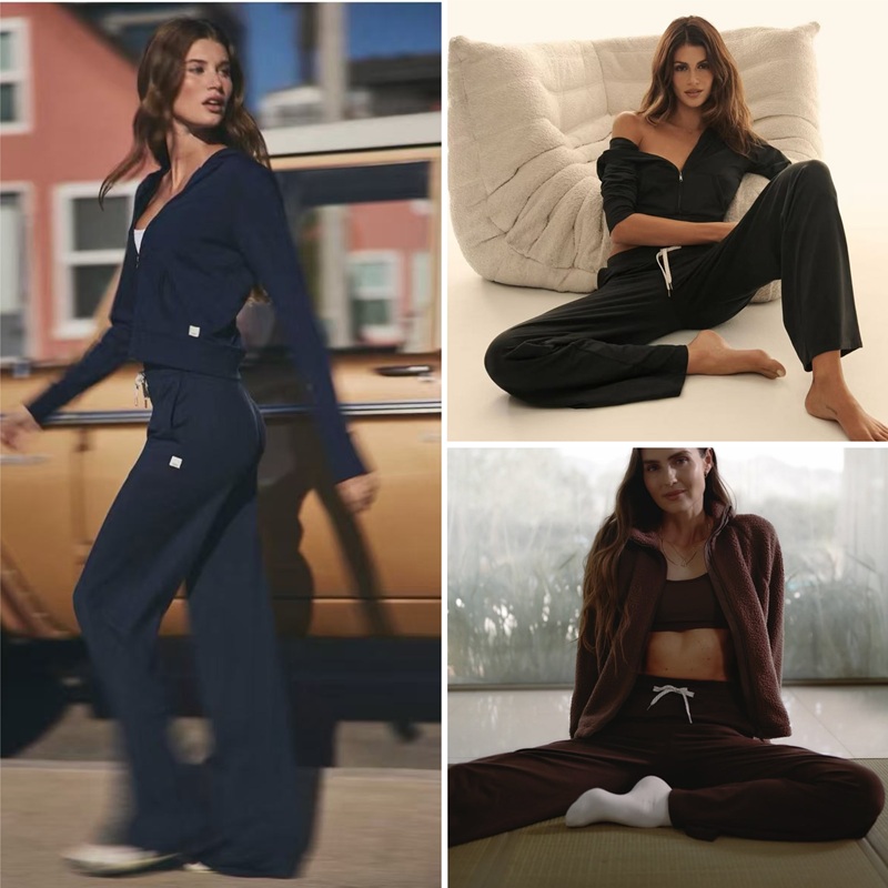 Chunzhen! Z! over 1000 Items in Stock! Soft and Comfortable, Feels Like You'Re Not Wearing Anything~ Women's Thin Zip-Up Hoodie + High-Waisted Straight-Leg Pants