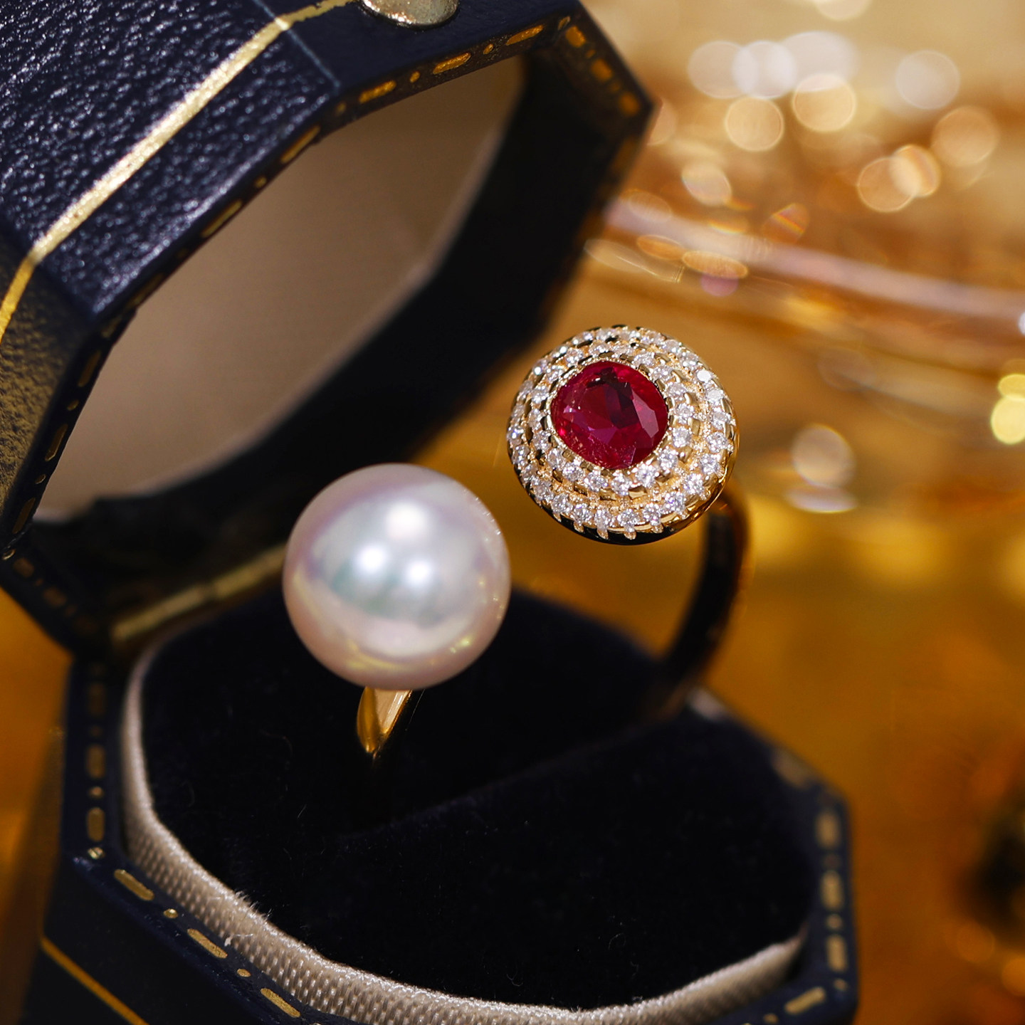 S925 sterling silver exquisite plum red zircon elegant ring setting