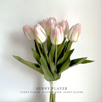 Tulip Handheld Flower Emulation Bouquet Bride Wedding Collage Wedding with Wedding Dresses Photo of Wedding Photography Studio Props Pink