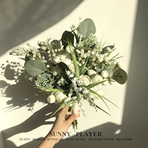 Broccoli Handheld the flower bridal simulation flower bouquet wedding wedding Little freshener Department of Peony Photo PHOTO Props Collar