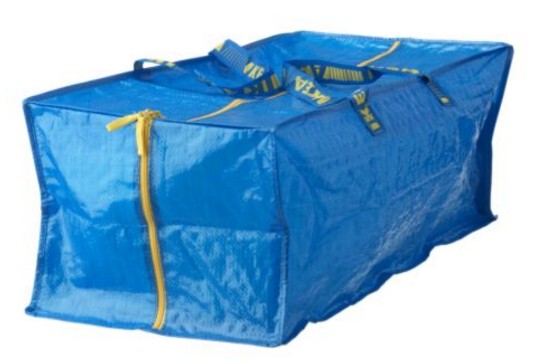 Ikea Flarta Extra-Large Woven Bag, Travel Suitcase for Trolley, Blue