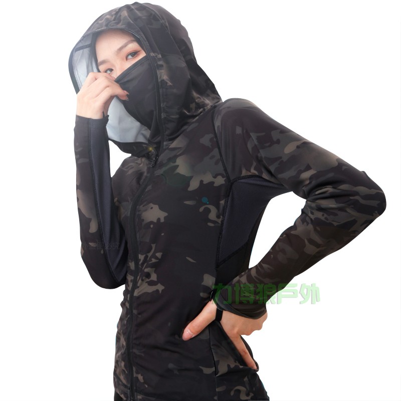 Chiefs outdoor stretch long sleeve hoody men's camouflage quick-dry shirts sports casual cardigan light jacket women's clothes