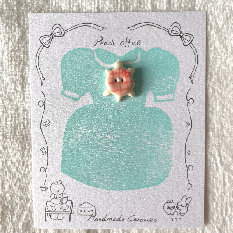 13mm Small Turtle Girl Button Ceramic Hand-Painted Shirt Sweater Button Childlike Button Youyoutao