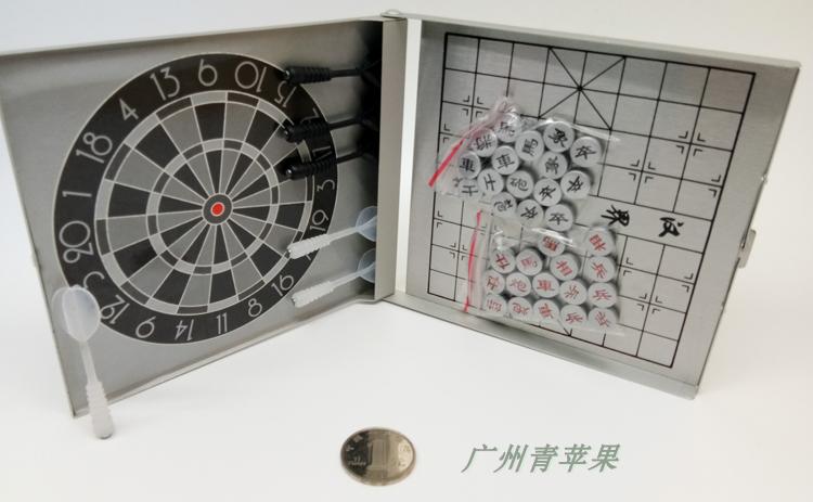 Hanging metal chess dart two-in-one aluminum alloy magnetic chess lecture demonstration Chinese chess metal chessboard