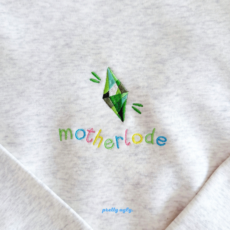 Pretty Ugly. the Sims Motherlode Gold Coin Explosion Heavy Embroidery Waist-Cinching Loose T-Shirt Sweatshirt