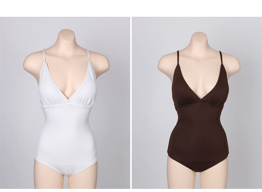 Белый кофейный сексуальный купальник, популярно в интернете, с открытой спиной 