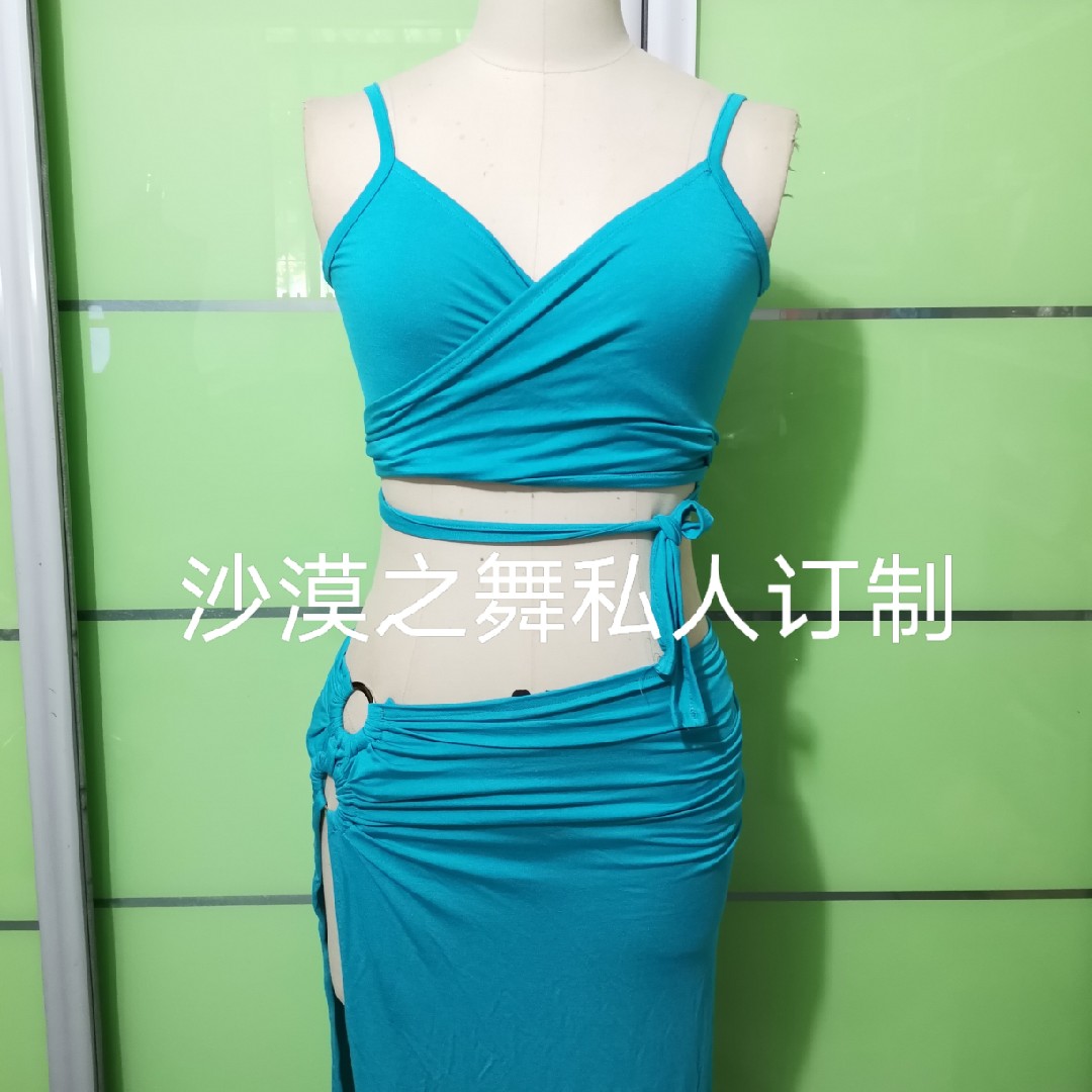 Desert Dance Booking Belly Dance practice Costume Skill service V collar harness small vest straight drum skirt