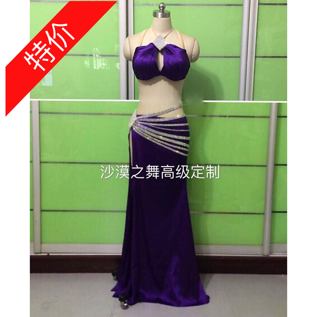 High-end silk costume suit Li Jingjing original belly dance costume performance elegant fishtail skirt