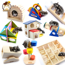 Hamster supplies Toys Wooden house Swing furniture Wooden nest Golden Bear nest Wooden set Small Hamster nest house