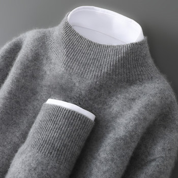 100% pure cardigan men's first-line ready-to-wear half-high collar 100% pure cardigan men's first-line ready-to-wear half-high collar