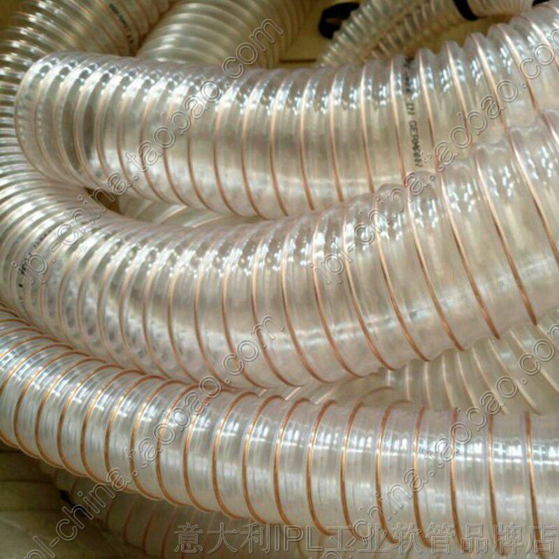 Hot sale German anti-microbial hydrolysis polyurethane PU copper-plated steel wire reinforced wear-resistant woodworking plastic solid hose