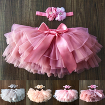 ins Douyin little girl Baby Full Moon Baby Baby year old gauze anti-light bag fart tutu skirt skirt