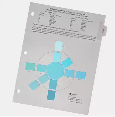 MUNSELL Moncel EIA-TIA 598-a light green coding chart supplement page
