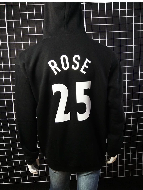 Áo len hoa hồng mùa thu áo hoodie mới Gỗ Sói 25th In Áo trùm đầu bóng rổ thể thao