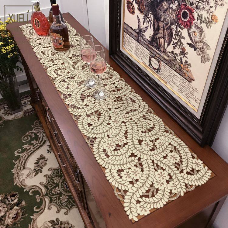 TV cabinet cover towels table flag table cloth tea table mat cloth art embroidery light and luxurious Nordic American style Rectangular Hills Flowers