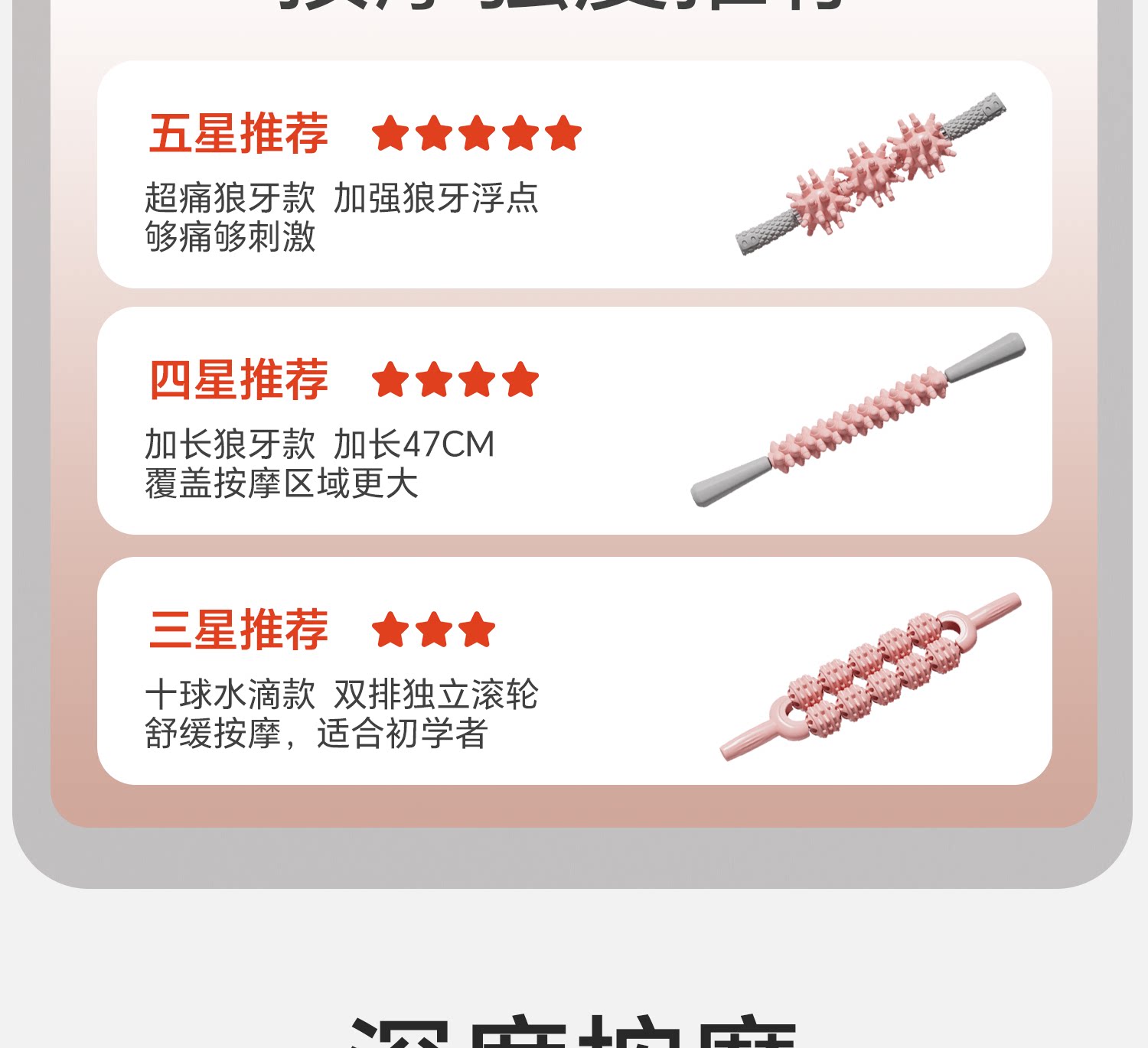 Пена роликовые 狼牙棒按摩棒女腿部深度肌肉放松滚轴滚轮滚小腿腿部琅琊按摩器 Ma Fitness