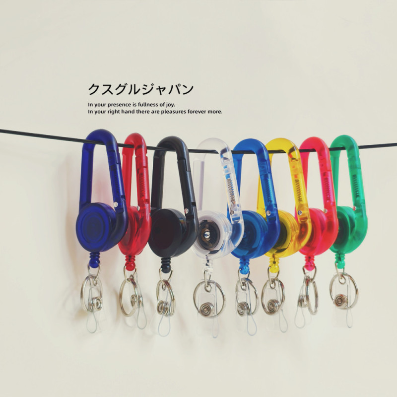 Fs Colorful Retractable Carabiner with Reinforced Climbing Buckle, Backpack Accessory, Creative Keychain, Card Holder, Work Id Lanyard