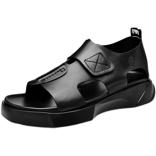 老人头 Слайдеры, летние тапочки, кожаная пляжная обувь на платформе, из натуральной кожи, воловья кожа