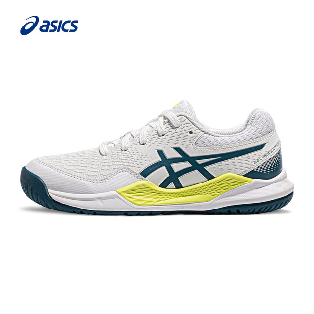 ASICS GEL-RESOLUTION9GS ເກີບ tennis ມືອາຊີບທີ່ທົນທານຕໍ່ການດູດຊືມເດັກນ້ອຍທີ່ມີຄວາມຫມັ້ນຄົງ