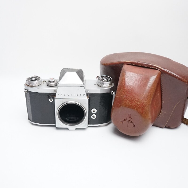 德國PRAKTICA IV m42口底片單眼相機銀色全機械135膠捲古董照相機