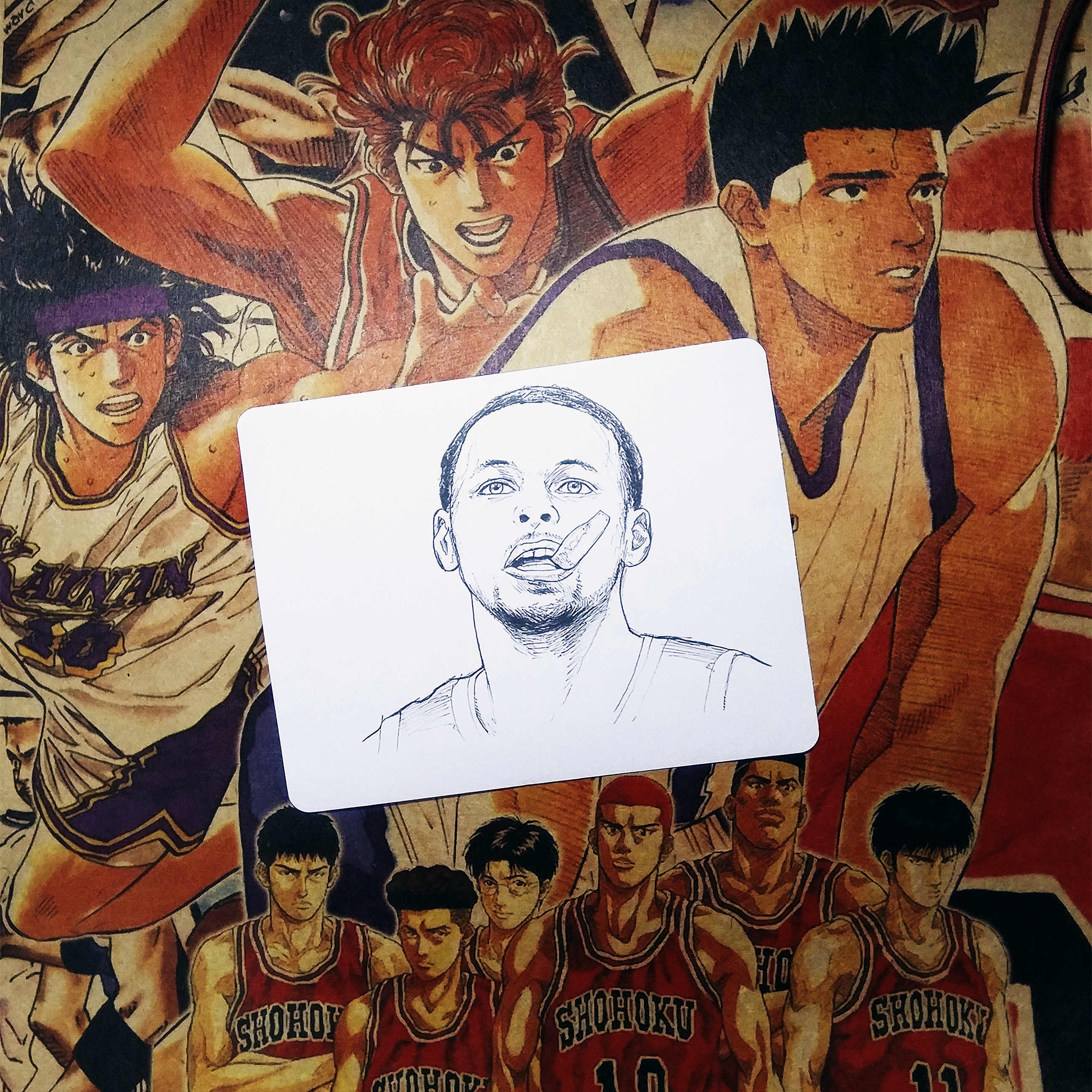 (Buy by hand) Stephen Curry line art sticker stickers must be photographed together with our products
