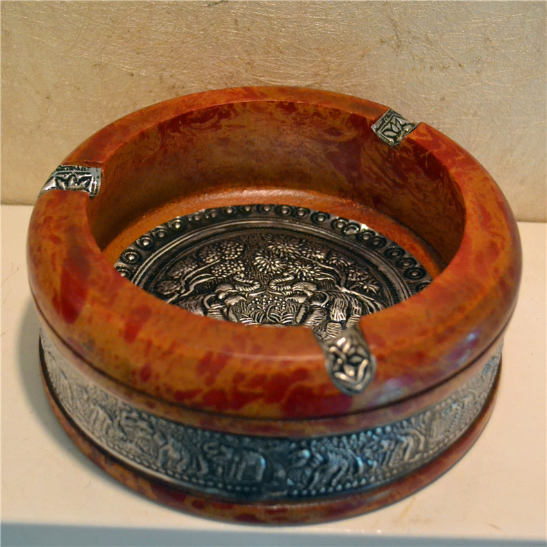 Solid Wood Dining Hall Southeast Asia Style Smoking Ash Trays Creativity personality European-style Living room Thai Ashtray Elephants Handmade Accessories