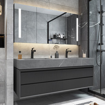 Rock plate integrated modern minimalist light and luxurious bath room cabinet combination toilet solid wood wash-face wash basin washing table basin cabinet