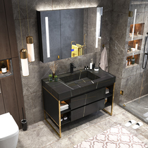 Modern minimalist rock board integrated basin Baths cabinet Composition Smart light and luxurious washstand toilet wash face wash basin cabinet