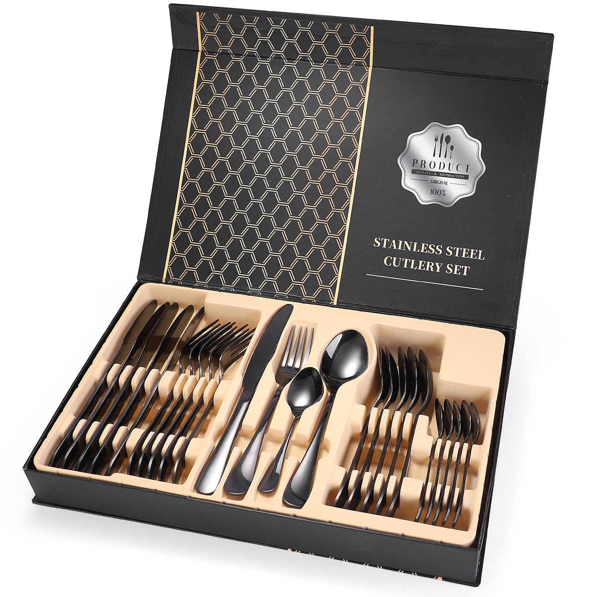 Western food 24 pieces set stainless steel western food knife fork spoon gift set tableware dessert dessert steak European tableware