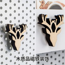Deer-shaped wooden tiles Czech Nordic refrigerator stickers original creative personality designer niche silent collection house