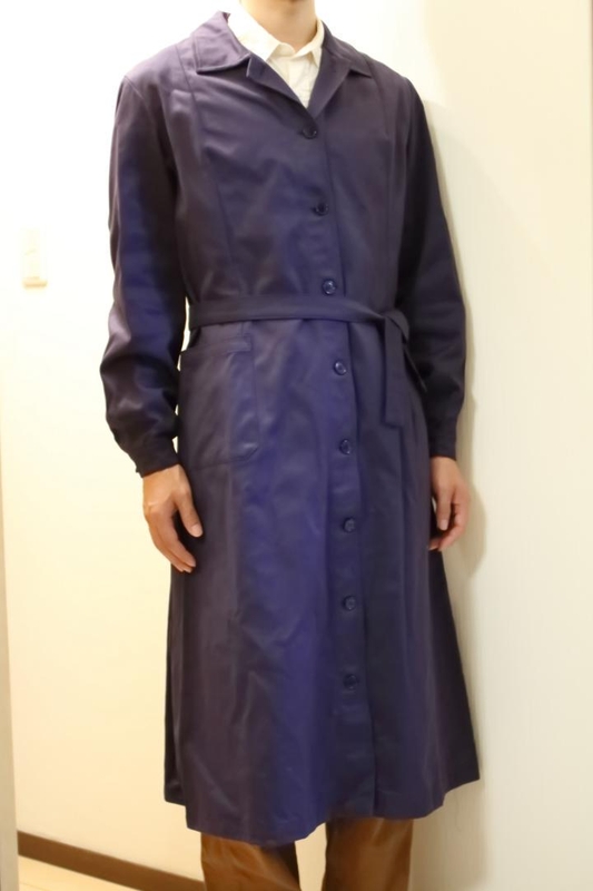 New century inventory Italian Army version blue pure cotton tooling long version of the wind coat ancient with neutral