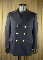 New Military Italian Navy Lady Blue Black Wool Double Breasted Coat 740 Coat