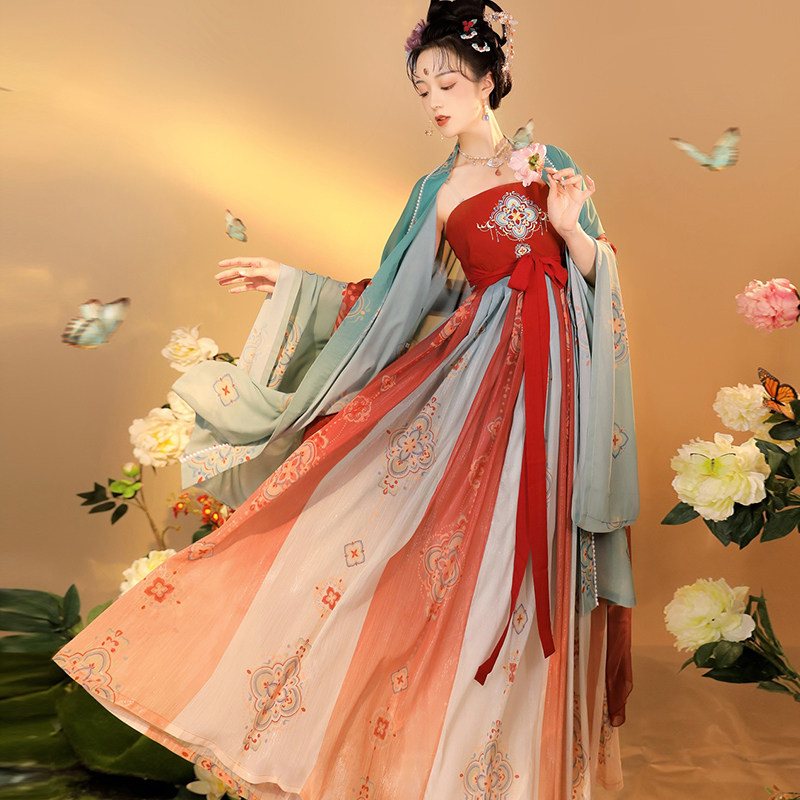 Yuqiao Original Hanghai Tangkaiko skirt Spring and autumn ancient wind fairy full set of Tangfeng restoration ancient cocca skirt