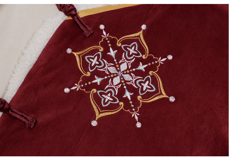 Китайцы одежда наборы 原创藏枫改良汉服女中国风秋冬汉元素少女民族风加绒藏袍披风套装