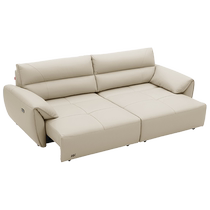 Gujia Home Leather Sofa Bed Elephant Ear Electric Functional Sofa Leather Bed Living Room 2024 New Style 1233