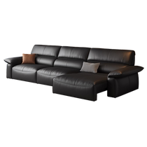 Gujia Home Leather Sofa Bed Feather Filled Electric Functional Sofa Leather Bed Living Room 2024 New Style 1220