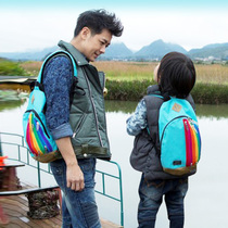 JR Lin Zhiying with fashion casual parent-child rainbow bag travel Childrens backpack bag chest bag shoulder bag